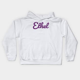 Ethel Name Purple Typography Kids Hoodie